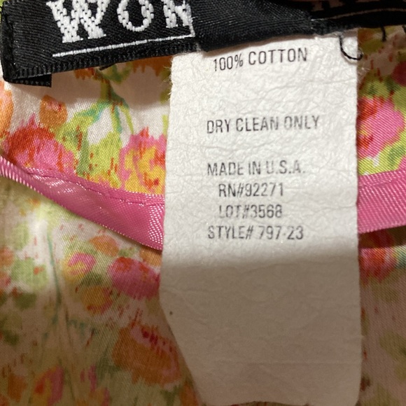 FLORAL WORK ORDER ANKLE/CROP PANTS ZIP FRONT SZ 4 PINK/GREEN/CREAM - Picture 11 of 12